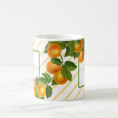 Monogramm Zitrusfrüchte Orangen Aquarellstreifen r Kaffeetasse (Mittel)