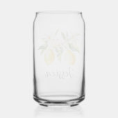 Monogramm Zitrusfrüchte Weiße Blumen Baumzweig Dosenglas (Rückseite)