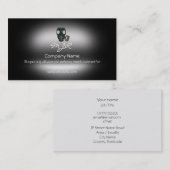 Monogramm, Zivile Gasmaske, metallische Wirkung Visitenkarte (Vorne/Hinten)