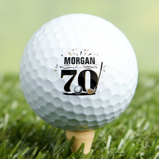 Monogramm zum 70. Geburtstag Golfball