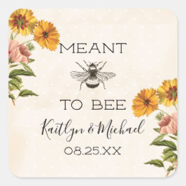 Monogramm zum Aufklebern von Hochzeitstiften Quadratischer Aufkleber