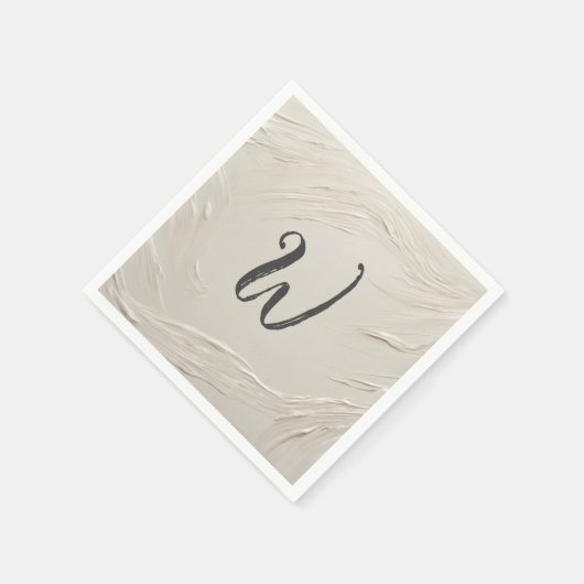 Monogramm zur Abstrakten Elfenbeinstruktur Serviette (Ecke)