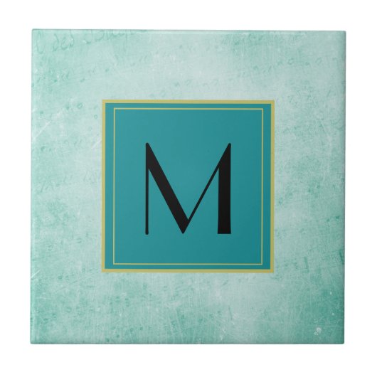 Monogramm zur Textur des Vintagen Miniaturpapiers Fliese (Vorderseite)