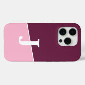 Monogramm Zwei Farben Berry & Blush Case-Mate iPhone Hülle (Rückseite (Horizontal))