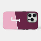Monogramm Zwei Farben Berry & Blush iPhone Hülle (Rückseite (Horizontal))