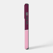 Monogramm Zwei Farben Berry & Blush iPhone Hülle (Linke Seite)