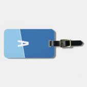 Monogramm Zwei Farben Ocean Calm Gepäckanhänger (Vorderseite horizontal)