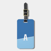 Monogramm Zwei Farben Ocean Calm Gepäckanhänger (Vorderseite vertikal)