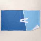 Monogramm Zwei Farben Ozean Ruhe Strandtuch (Vorderseite)