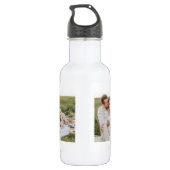 Monogramm Zwei Foto | Personalisierter Grünrahmen Edelstahlflasche (Rückseite)