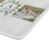 Monogramm Zwei Foto | Personalisierter Grünrahmen Schneidebrett (Ecke)