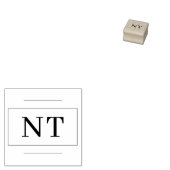 Monogramm Zwei Initialen Rand Holz Stempel Kunst (Stempel)