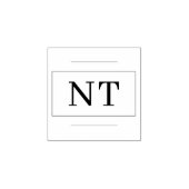 Monogramm Zwei Initialen Rand Holz Stempel Kunst (Prägung)