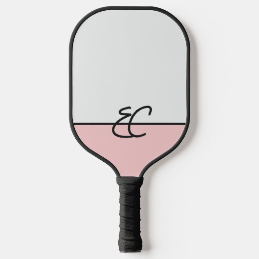 Monogramm Zwei-Tone-Verschraubung und Rose mit Sch Pickleball Schläger (Vorderseite)
