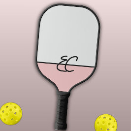 Monogramm Zwei-Tone-Verschraubung und Rose mit Sch Pickleball Schläger
