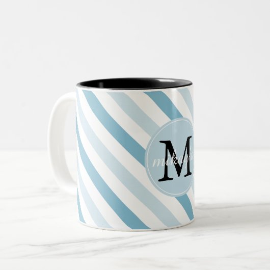 Monogramm Zweifarbige Tasse (Vorderseite Links)