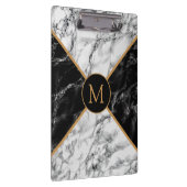 Monogramm-Zwischenablage mit Schwarz-weißem Karo-M Klemmbrett (Rechts)