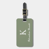 Monogrammabenteuer erwartet Sage Green Geschenk Ge Gepäckanhänger (Vorderseite vertikal)