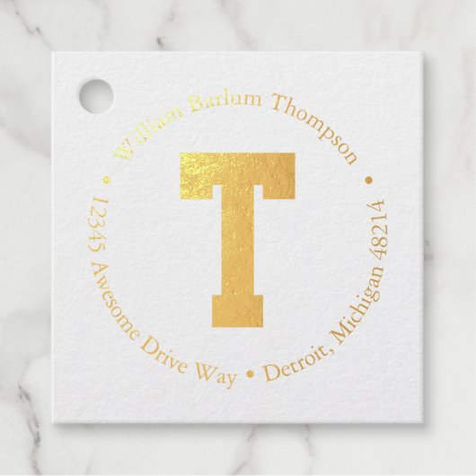 Monogrammadresse Geschenkanhänger (Vorderseite)