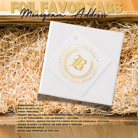 Monogrammadresse Geschenkanhänger