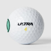 Monogrammatiertes Mint-Green & Black Circle Frame Golfball (Logo)