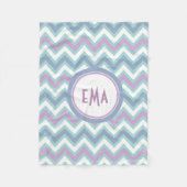 Monogrammatikales farbiges Retro Zickzack Zigzag M Fleecedecke (Vorderseite)