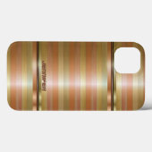 Monogrammatikales Metall-Kupferstreifen Gold Accen Case-Mate iPhone Hülle (Rückseite (Horizontal))