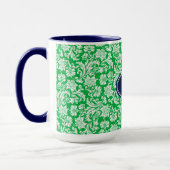 Monogrammatikalische Bright Green & White Floral D Tasse (Links)