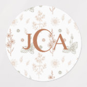 Monogrammatikalische Wildblume Etiketten (Design 2)