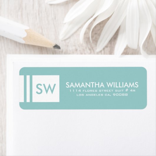 Monogrammatikalisches Modernes Licht Blau und Weiß (Insitu)