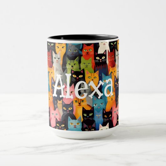 Monogrammatikkatzen Tasse (Zentrum)