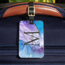 Monogrammatisch blau und Lila marbled