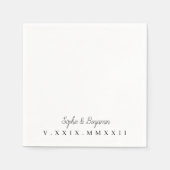 monogrammatisch | Roman Numeral Wedding Date Serviette (Vorderseite)
