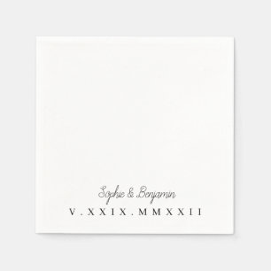 monogrammatisch Roman Numeral Wedding Date Serviette