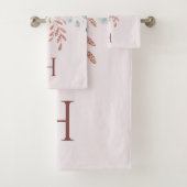 Monogrammatisch Rosa Rose Pony Floral Badhandtuch Set (Insitu)