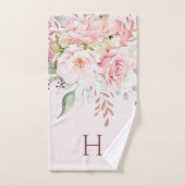 Monogrammatisch Rosa Rose Pony Floral Badhandtuch Set (Handtuch)