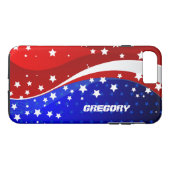 Monogrammatisches Abstraktes amerikanisches Flag D Case-Mate iPhone Hülle (Rückseite (Horizontal))