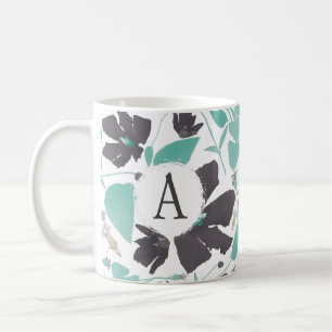 Monogrammatisches Aquamarines Muster Kaffeetasse