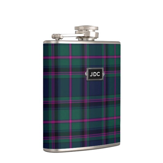 Monogrammatisches Clan Cooper Tartan Kariert Flask Flachmann (Rechts)