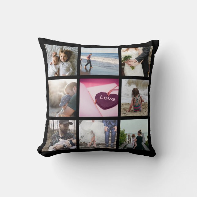 Monogrammatisches Geschenk für Foto Kissen (Vorderseite)