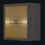 Monogrammatisches Gold Metallic Texture Stainless  Schachtel<br><div class="desc">Monogramierte goldene Töne metallische Textur,  rostfreier Stahl-Look (Bild aus Metall). Anpassbare und optionale Monogramm.</div>