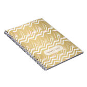 Monogrammatisches Gold und White Zigzag Zickzack Notizblock (Rechte Seite)