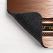 Monogrammatisches Kupfermetallic-bürstenes Alumini Mousepad (Ecke)