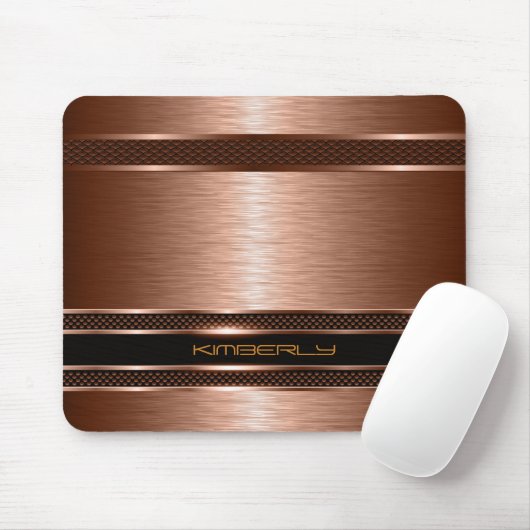 Monogrammatisches Kupfermetallic-bürstenes Alumini Mousepad (Mit Mouse)