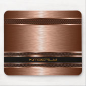 Monogrammatisches Kupfermetallic-bürstenes Alumini Mousepad (Vorne)