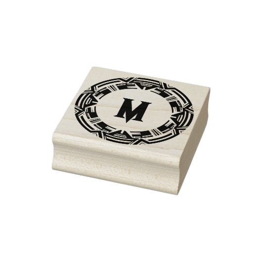 Monogrammatisches Letter, Aztec-Designring Gummistempel (Stempel)