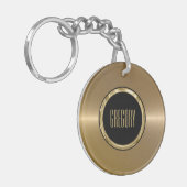 Monogrammatisches Metall-Gold-Edelstahl-Look 2 Schlüsselanhänger (Vorderseite links)