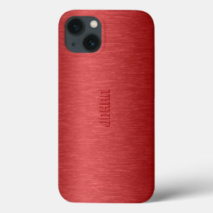 Monogrammatisches Metallisches Rot gebürstetes Alu Case-Mate iPhone Hülle