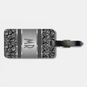 Monogrammatisches Metallsilber aus gebürstetem Alu Gepäckanhänger (Rückseite horizontal)