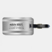 Monogrammatisches Metallsilber aus gebürstetem Alu Gepäckanhänger (Rückseite horizontal)